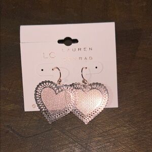 LC Lauren Conrad Rose Gold Heart Earrings
